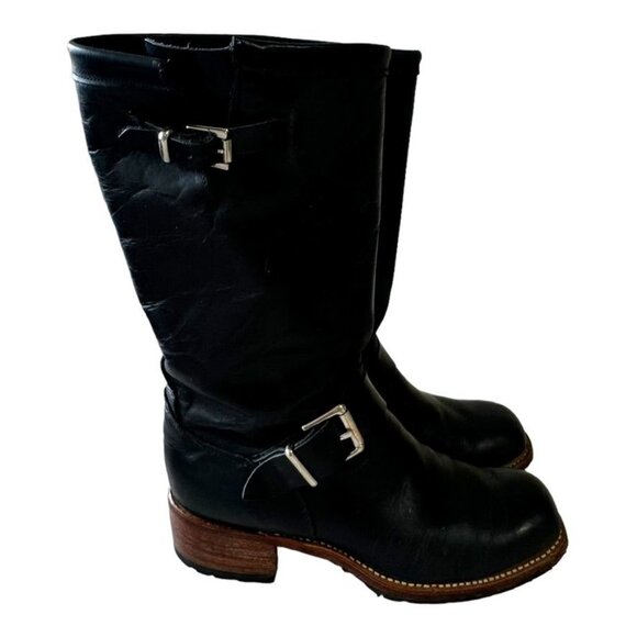 Code West Black Leather Engineer Boots Size & - Picture 2 of 9